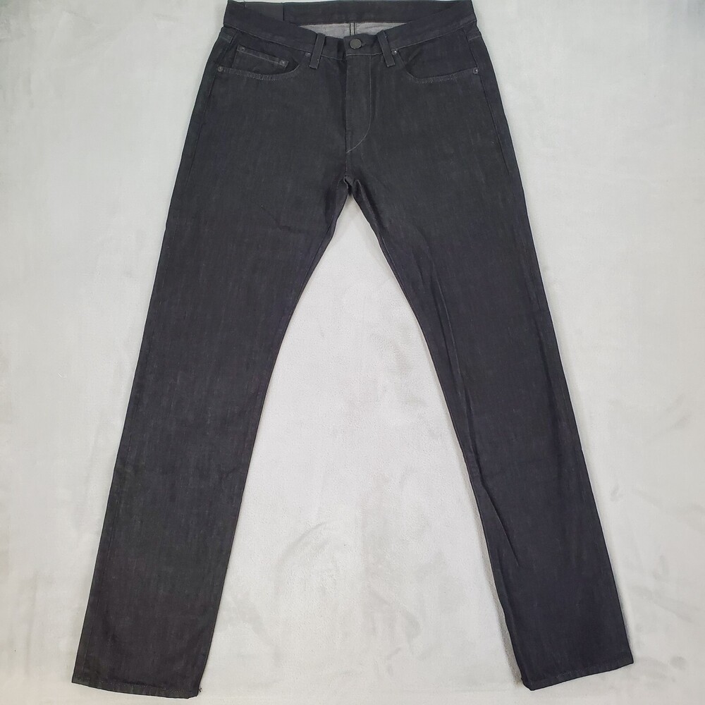 J Brand Jeans Tyler Mens 33x33 Perfect Slim Tapered Black Raw Denim Made in USA